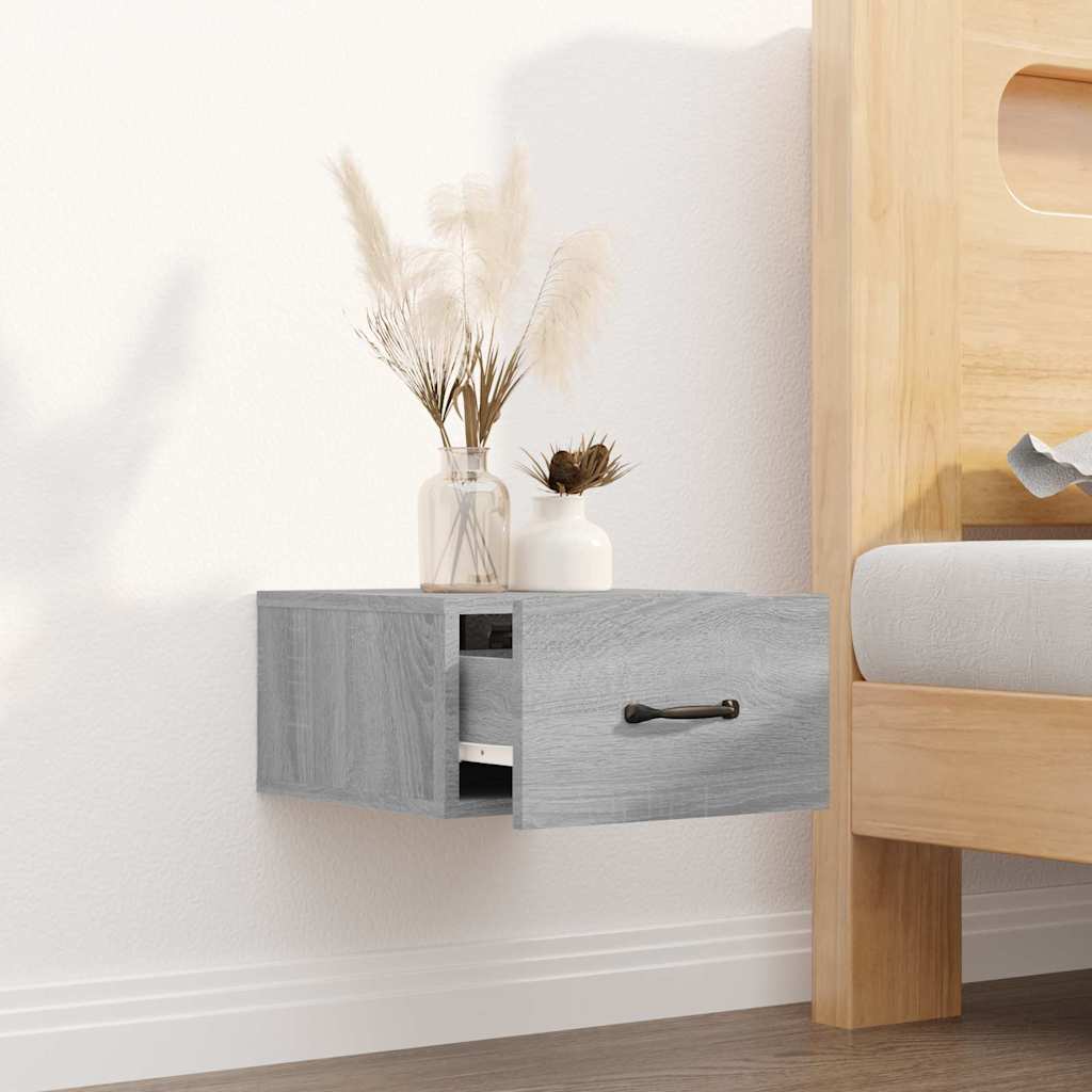 Vidaxl nachtkastje wandgemonteerd 35x35x20 cm grijs sonoma eikenkleur
