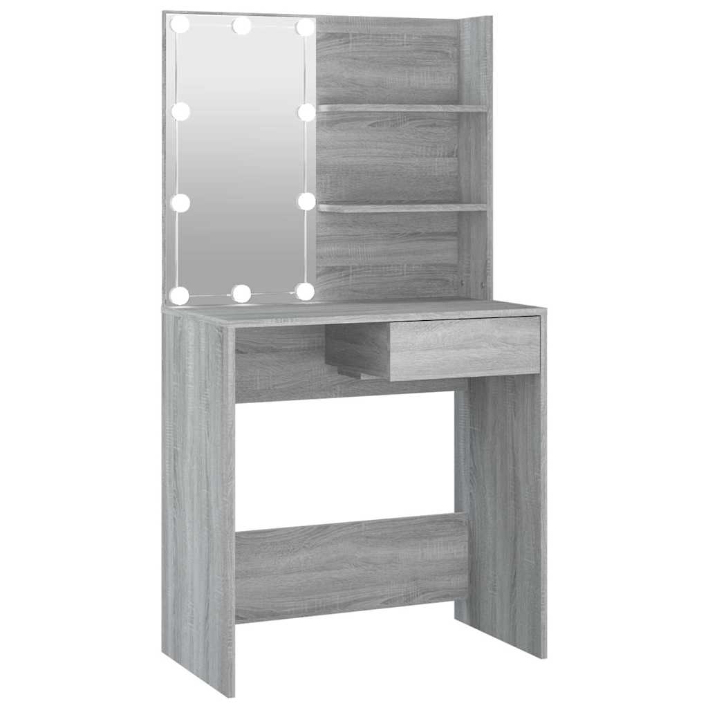 Vidaxl kaptafel met led-verlichting 74,5x40x141 cm grijs sonoma eiken