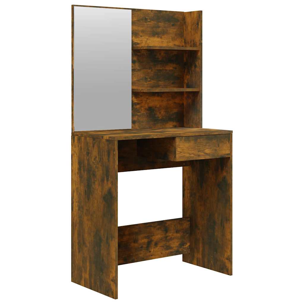 Vidaxl kaptafel met spiegel 74,5x40x141 cm gerookt eikenkleurig