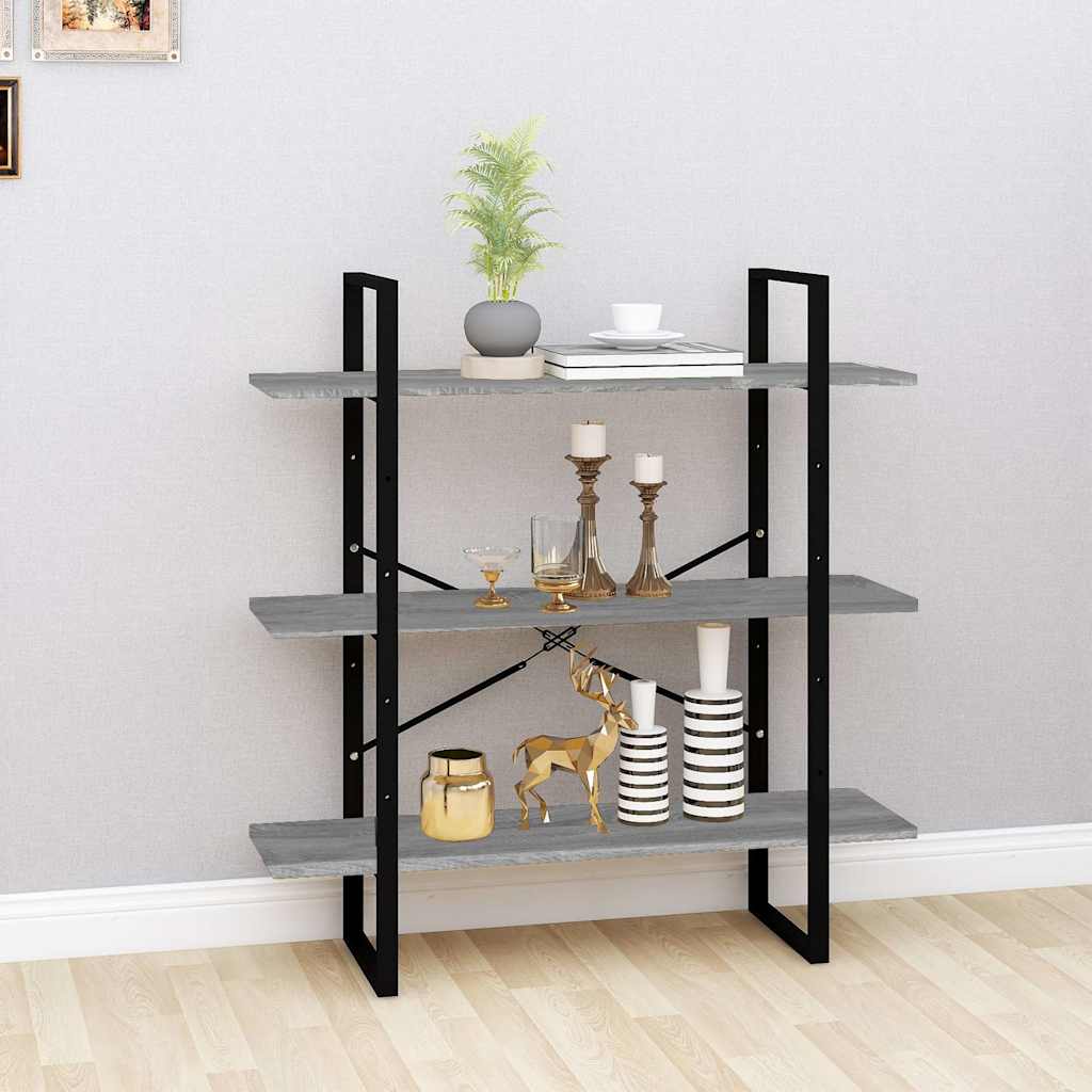 Vidaxl boekenkast 100x30x105 cm bewerkt hout grijs sonoma eikenkleurig