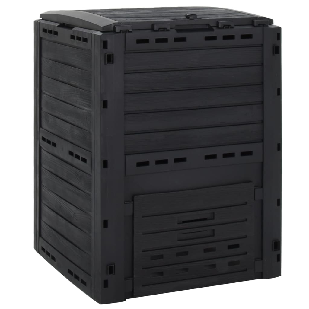 Vidaxl Compost Bin 280 l Polypropen Schwarz