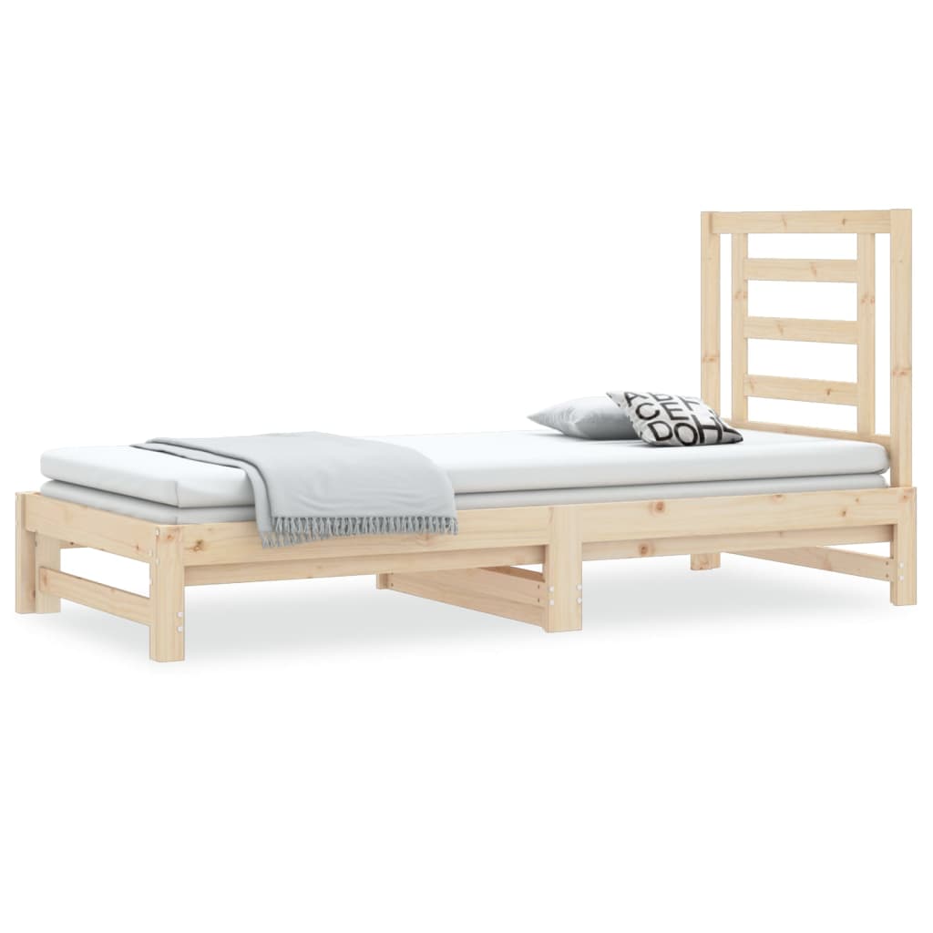 Vidaxl slaapbank uitschuifbaar massief grenenhout 2x(90x190) cm