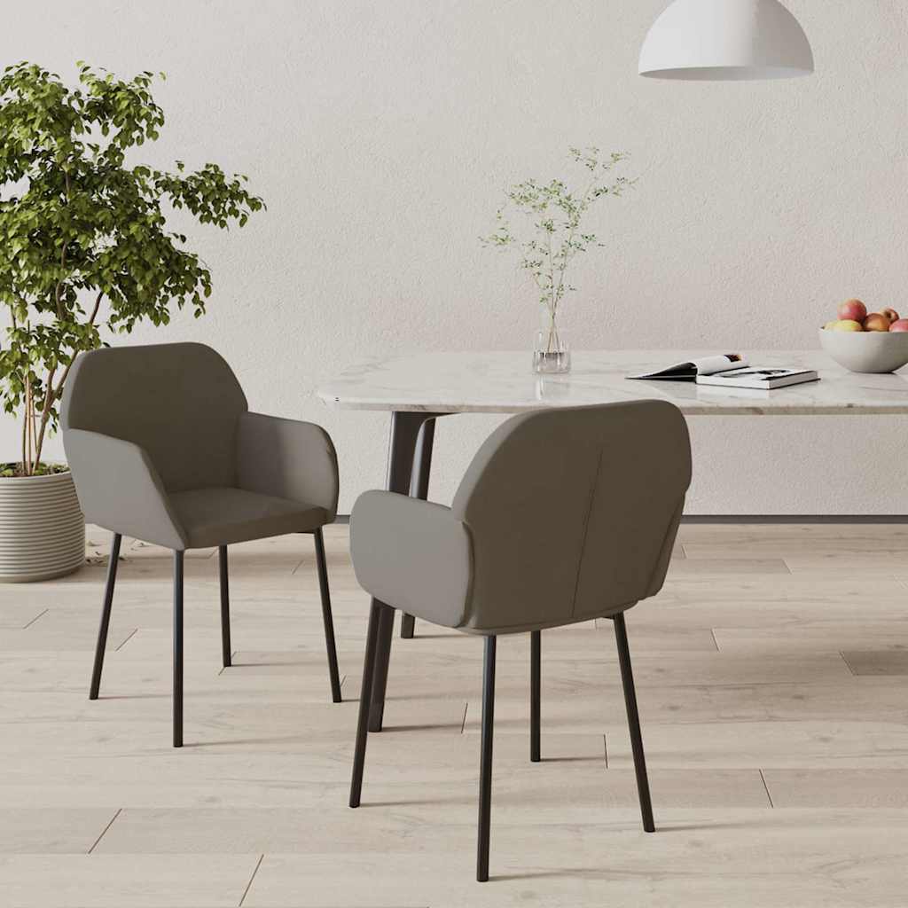 Vidaxl eetkamerstoelen 2 st fluweel donkergrijs