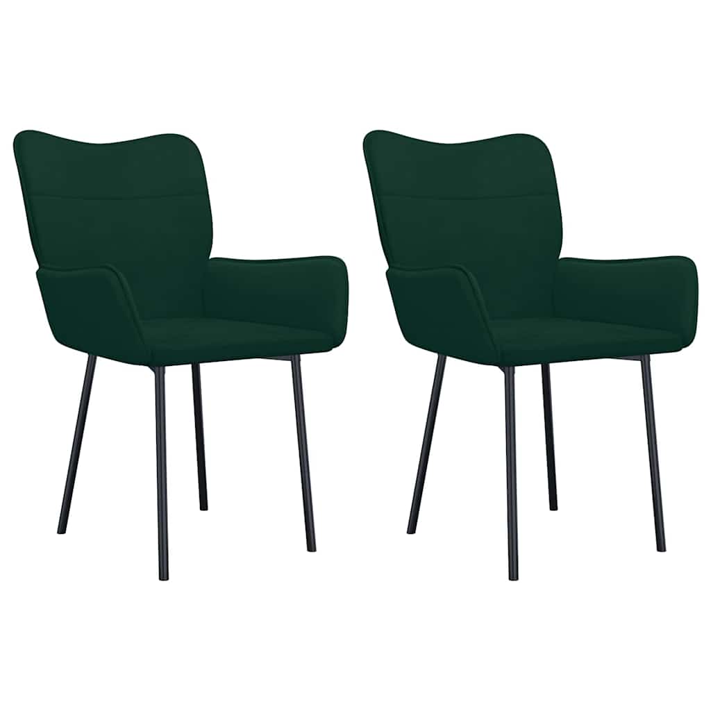 Vidaxl eetkamerstoelen 2 st fluweel donkergroen
