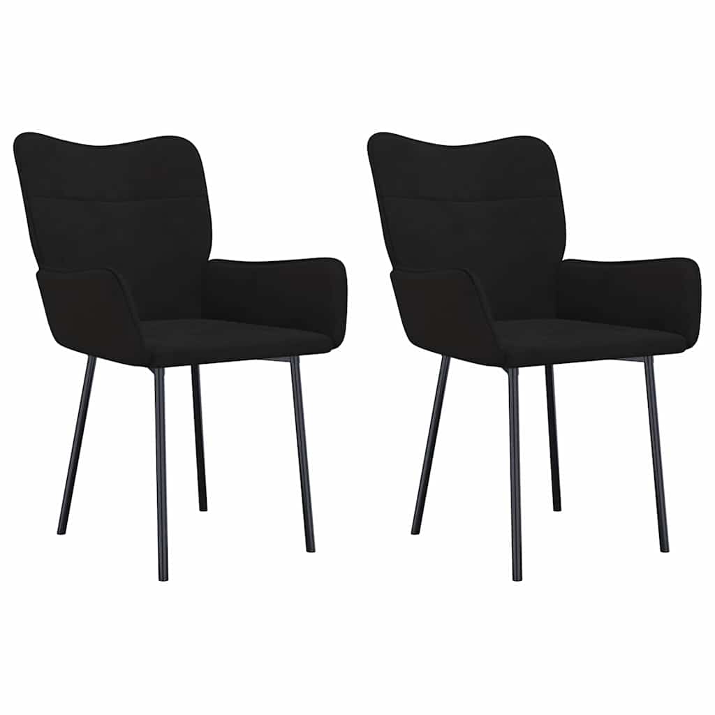 Vidaxl eetkamerstoelen 2 st fluweel zwart