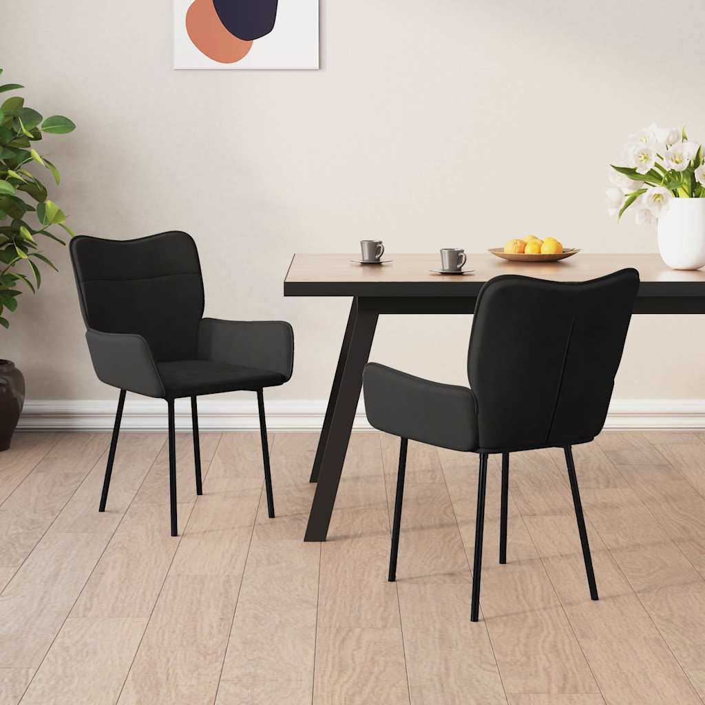 Vidaxl eetkamerstoelen 2 st fluweel zwart