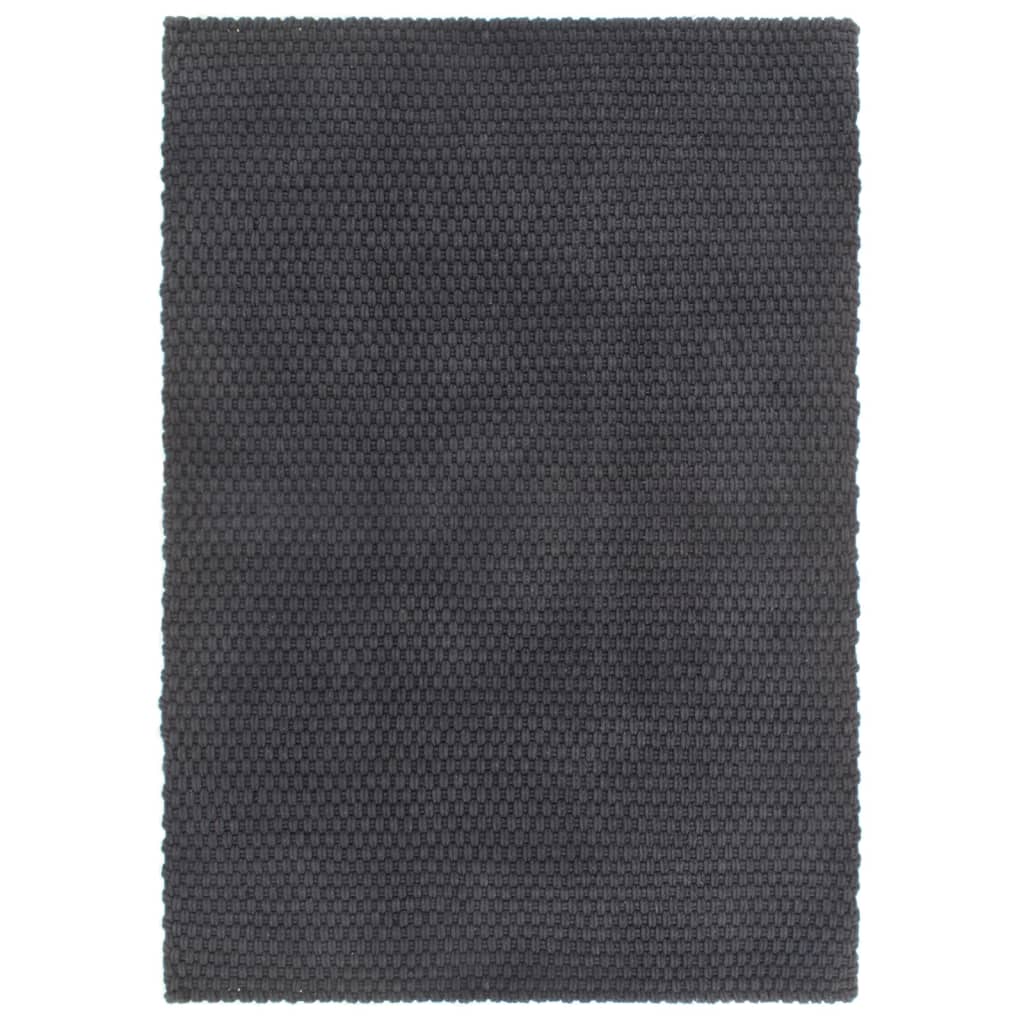 Vidaxl Teppich rechteckig 180x250 cm Baumwoll -Anthrazit -gelöscht