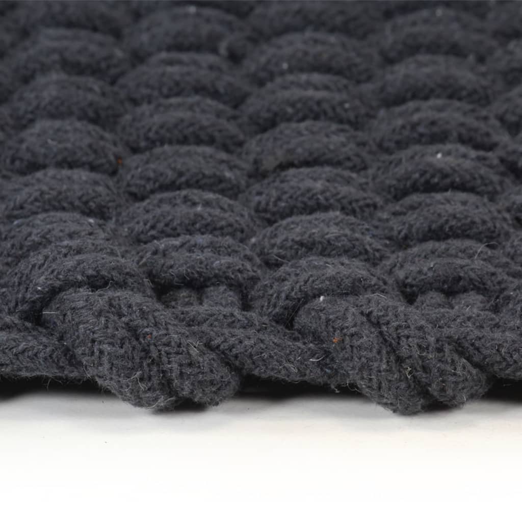 Vidaxl Teppich rechteckig 180x250 cm Baumwoll -Anthrazit -gelöscht