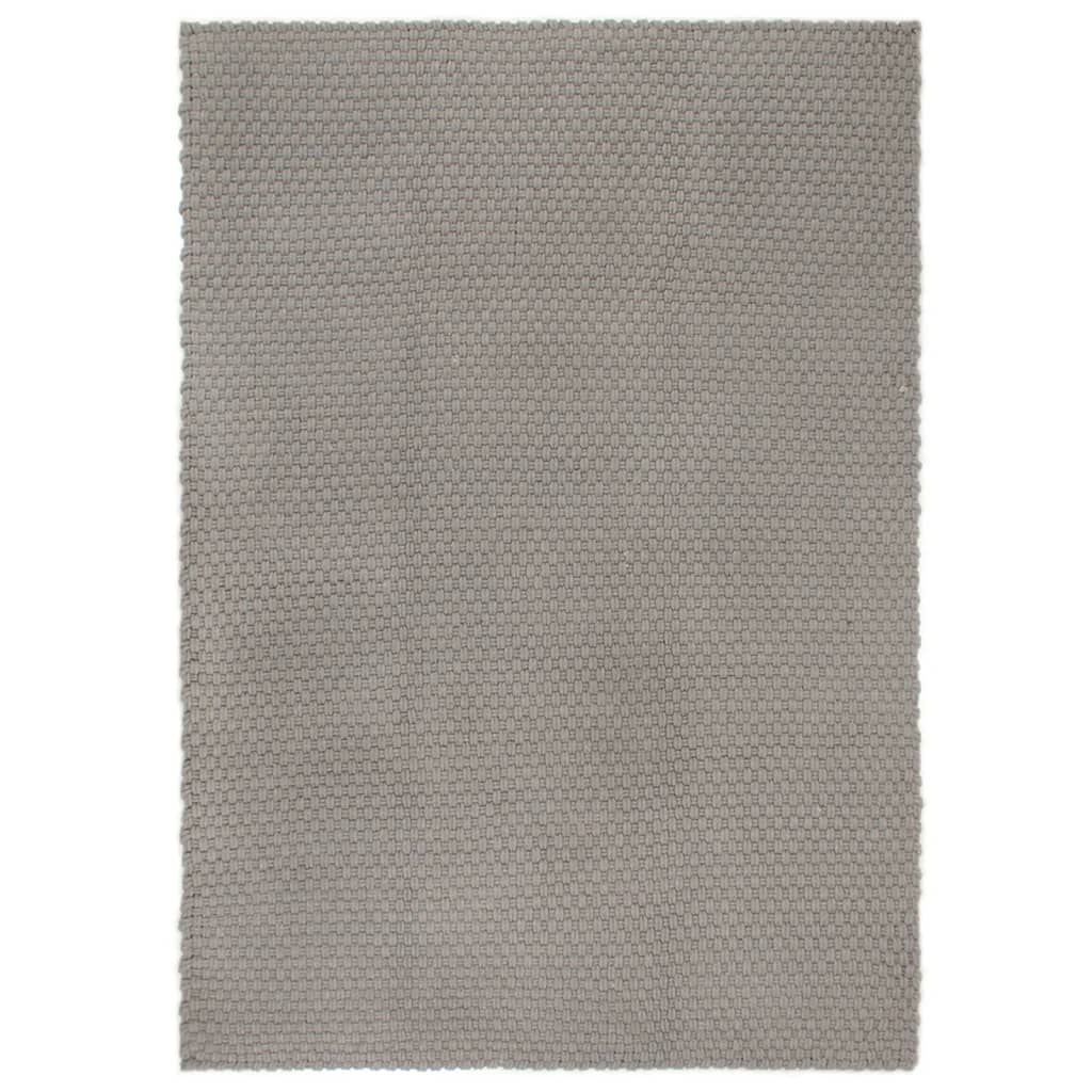 VIDAXL Rechteckige 160x230 cm Baumwollgrau
