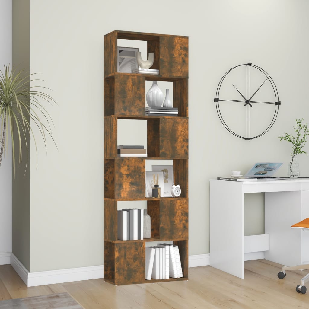 Vidaxl boekenkast kamerscherm 60x24x186 cm gerookt eikenkleurig