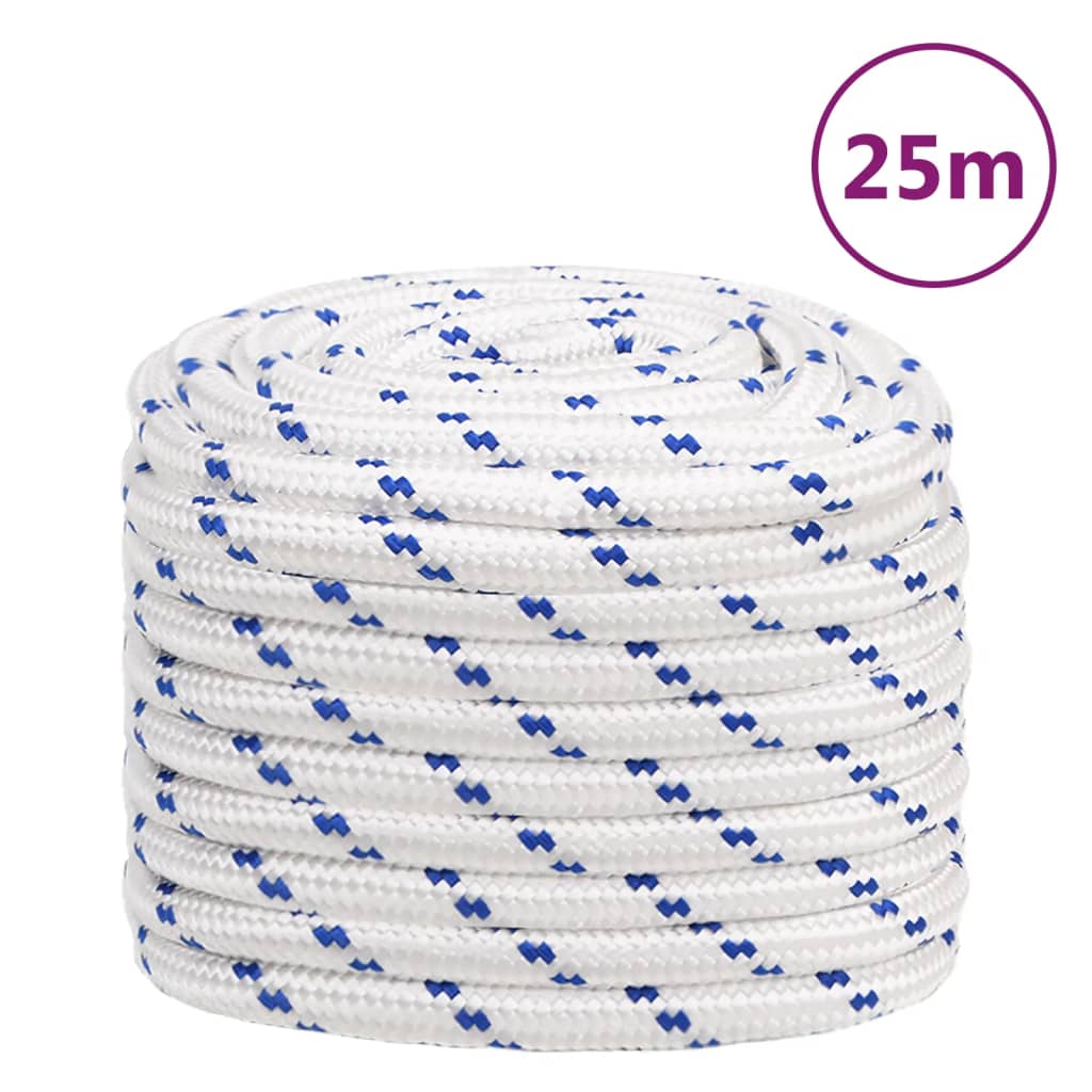 VidaXL Bootsseil 20 mm 25 m Polypropylen weiß
