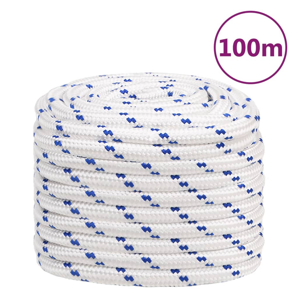 VidaXL Bootsseil 20 mm 100 m Polypropylen weiß