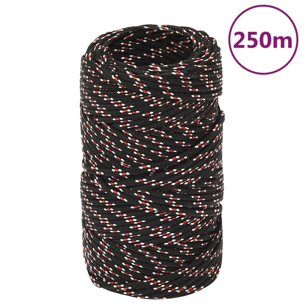 VIDAXL -Sturzseil 2 mm 250 m Polypropylenschwarz