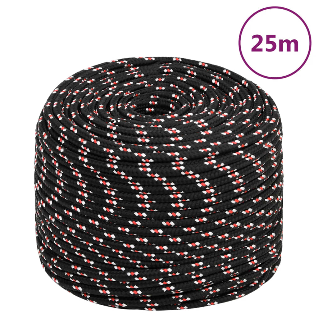 VIDAXL -Kofferchen 6 mm 25 m Polypropylenschwarz