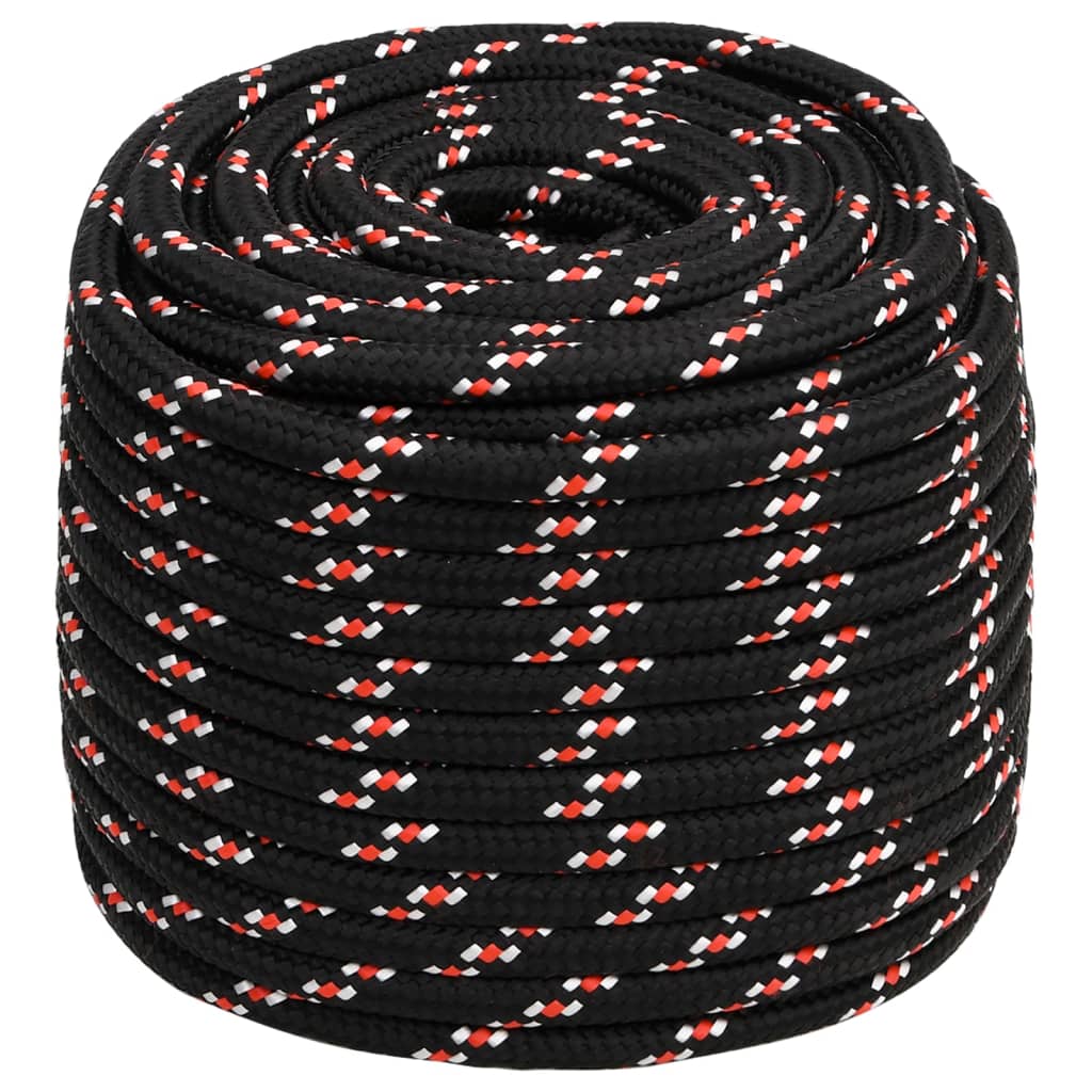 VidaXL Bootsseil 16 mm 25 m Polypropylen schwarz