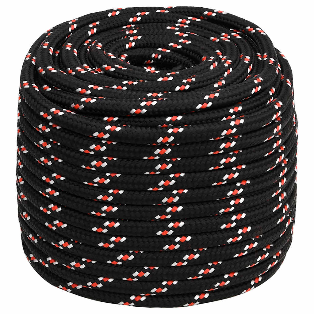 VidaXL Bootsseil 16 mm 100 m Polypropylen schwarz