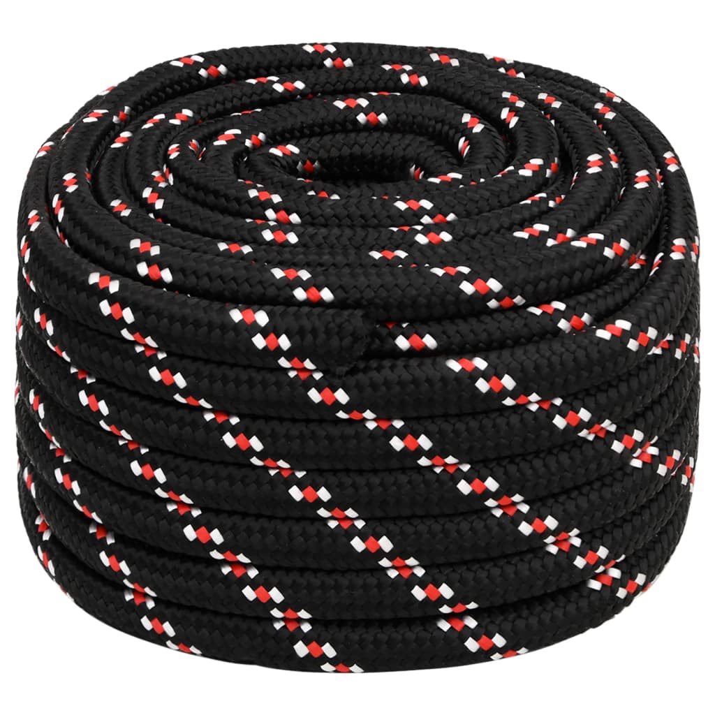 Vidaxxl Bootsseil 20 mm 50 m Polypropylen schwarz
