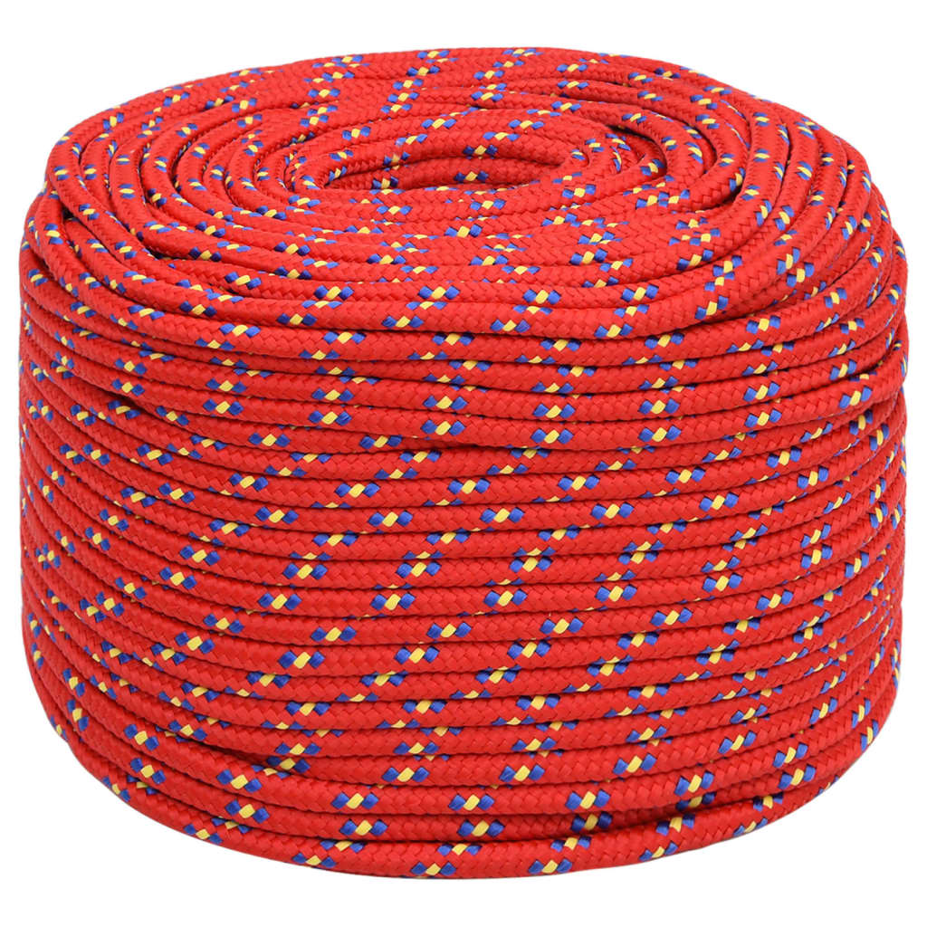 Vidaxxl Bootsseil 10 mm 25 m Polypropylen rot