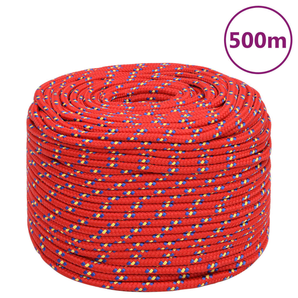 Vidaxxl Bootsseil 10 mm 500 m Polypropylen rot