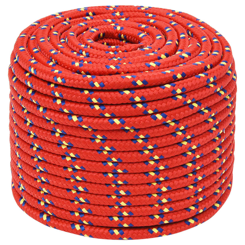Vidaxxl Bootsseil 12 mm 25 m Polypropylen rot