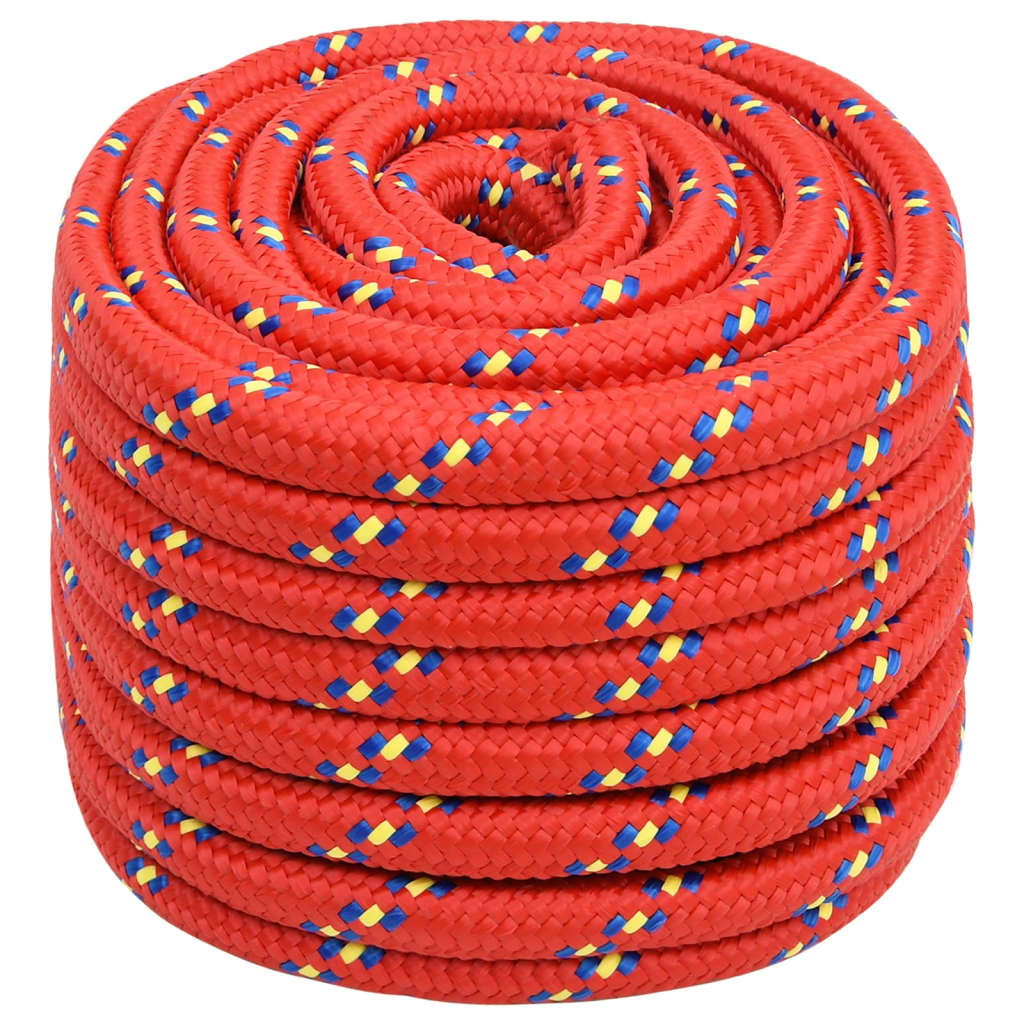 VidaXL Bootsseil 20 mm 25 m Polypropylen rot