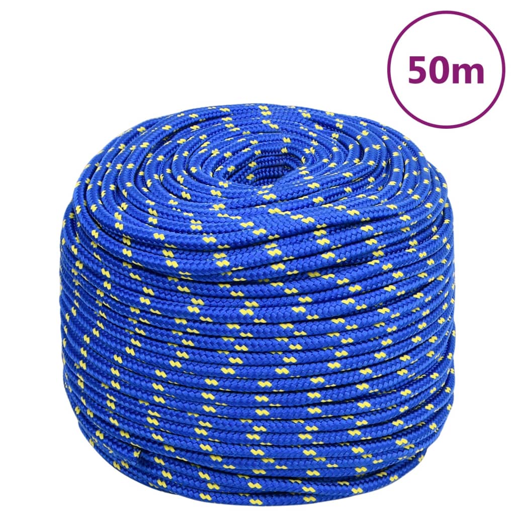 VidaXL Bootsseil 6 mm 50 m Polypropylen blau