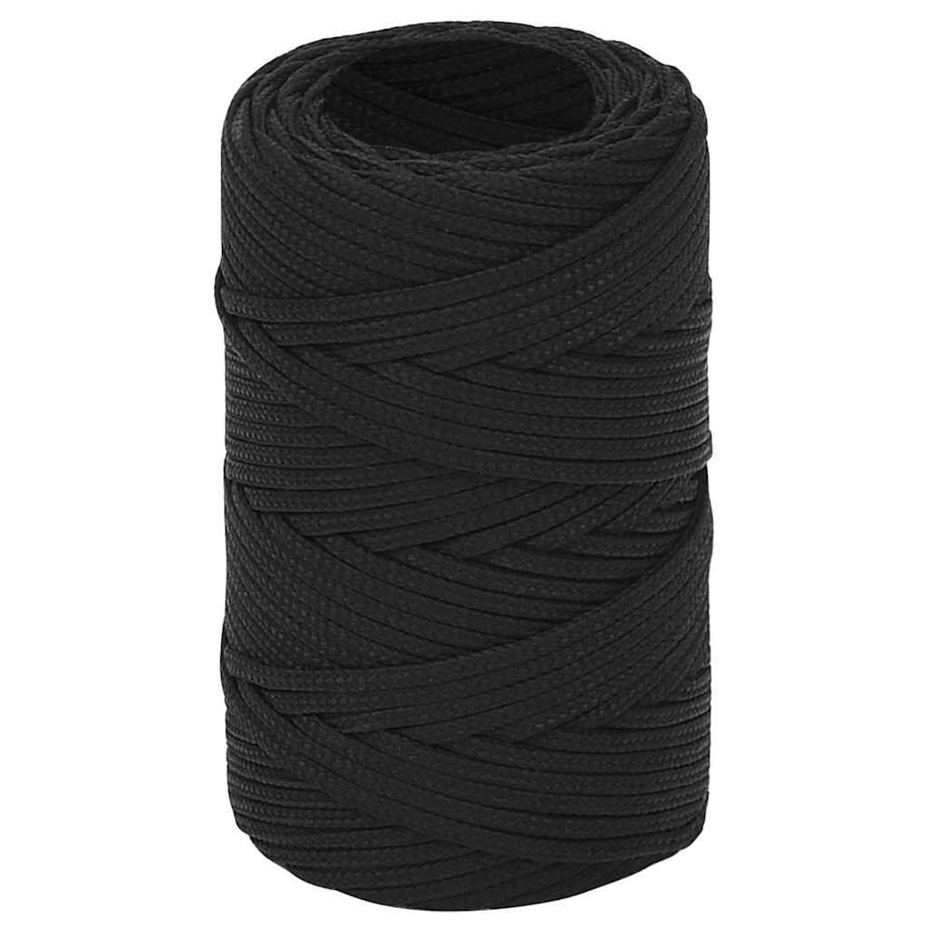 Vidaxl Bootsseil 2 mm 100 m Polypropylen schwarz