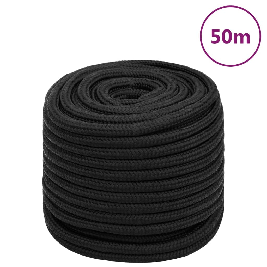 Vidaxl Bootsseil 16 mm 50 m Polypropylen schwarz