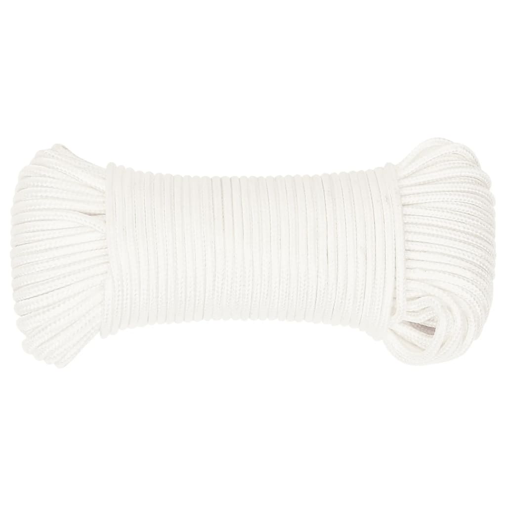 Vidaxl Bootsseil 4 mm 25 m Polypropylen massiv weiß