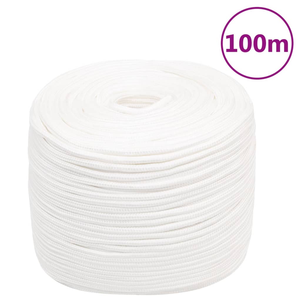 Vidaxl Bootsseil 10 mm 100 m Polypropylen massiv weiß