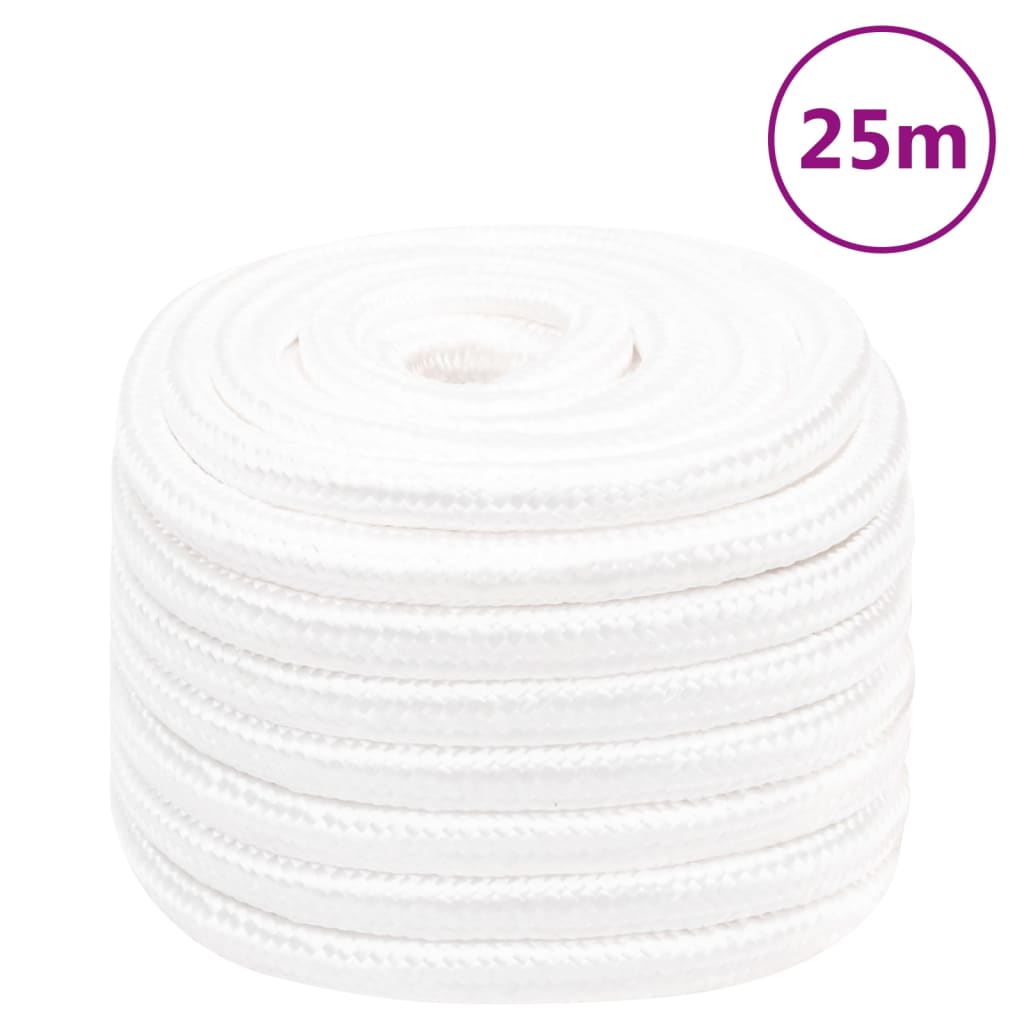 Vidaxxl Bootsseil 20 mm 25 m Polypropylen massiv weiß