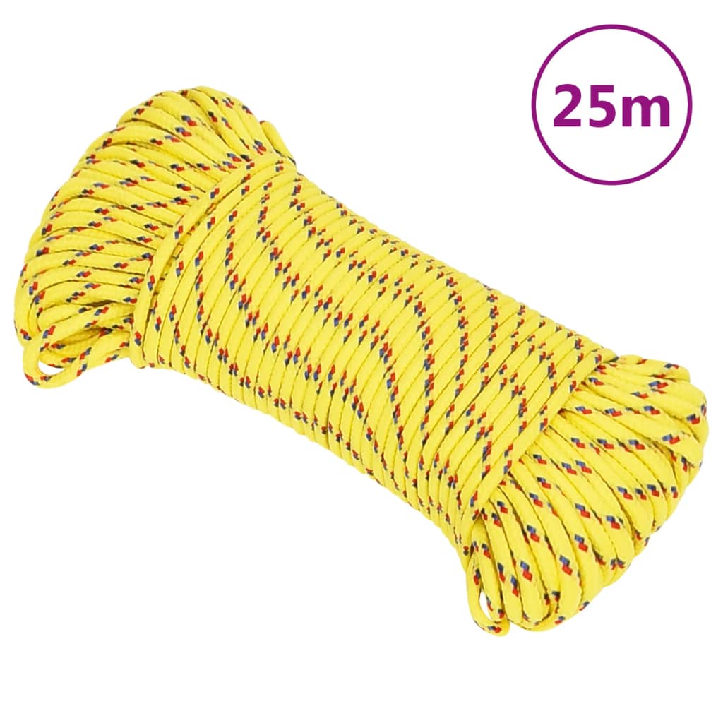 Vidaxxl Bootsseil 3 mm 25 m Polypropylen gelb
