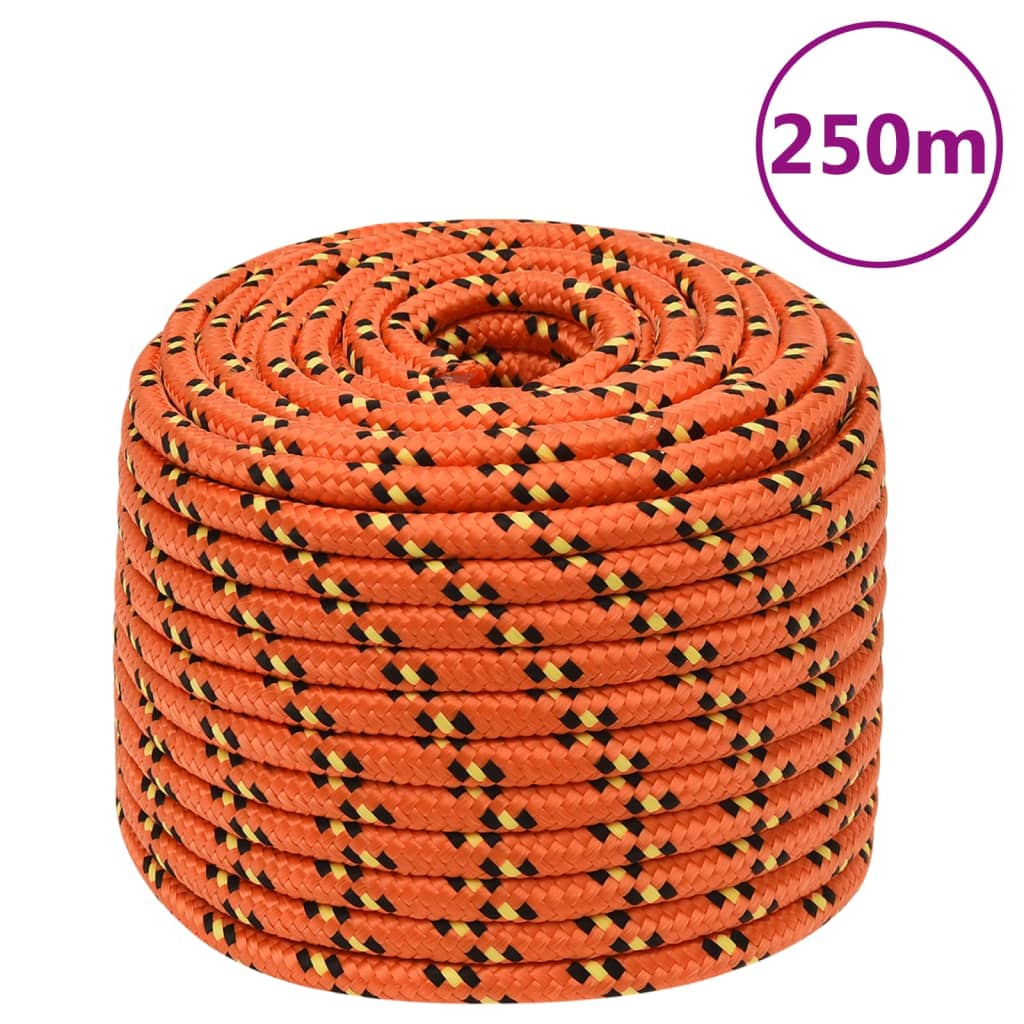 VidaXL Bootsseil 12 mm 250 m Polypropylen Orange