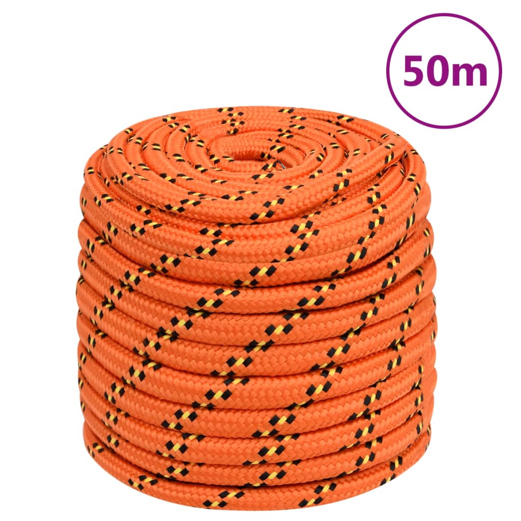 Vidaxxl Bootsseil 16 mm 50 m Polypropylen Orange