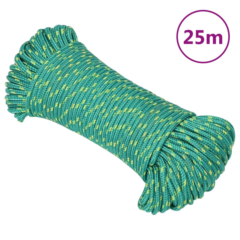 Vidaxxl Bootsseil 5 mm 25 m Polypropylen grün