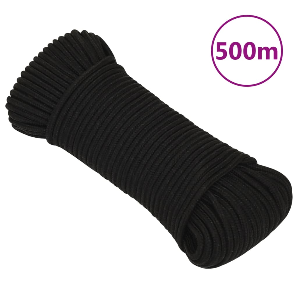 Vidaxx Arbeitsseil 3 mm 500 m Polyester schwarz