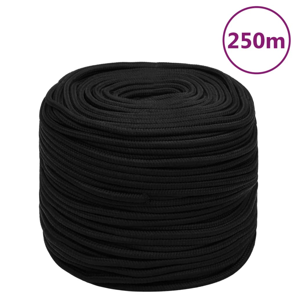 Vidaxx Arbeitsseil 10 mm 250 m Polyester schwarz