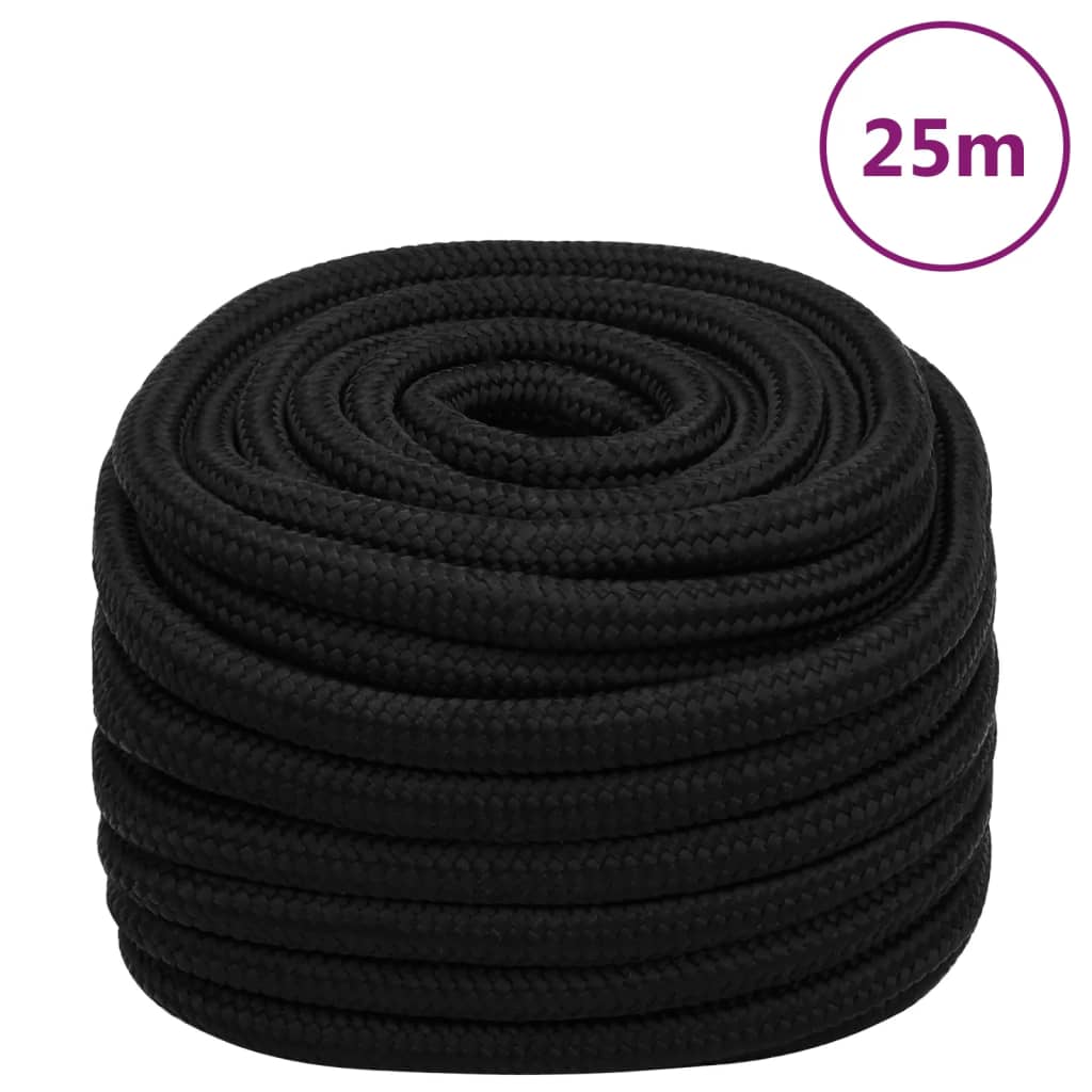 Vidaxx Arbeitsseil 20 mm 25 m Polyester schwarz