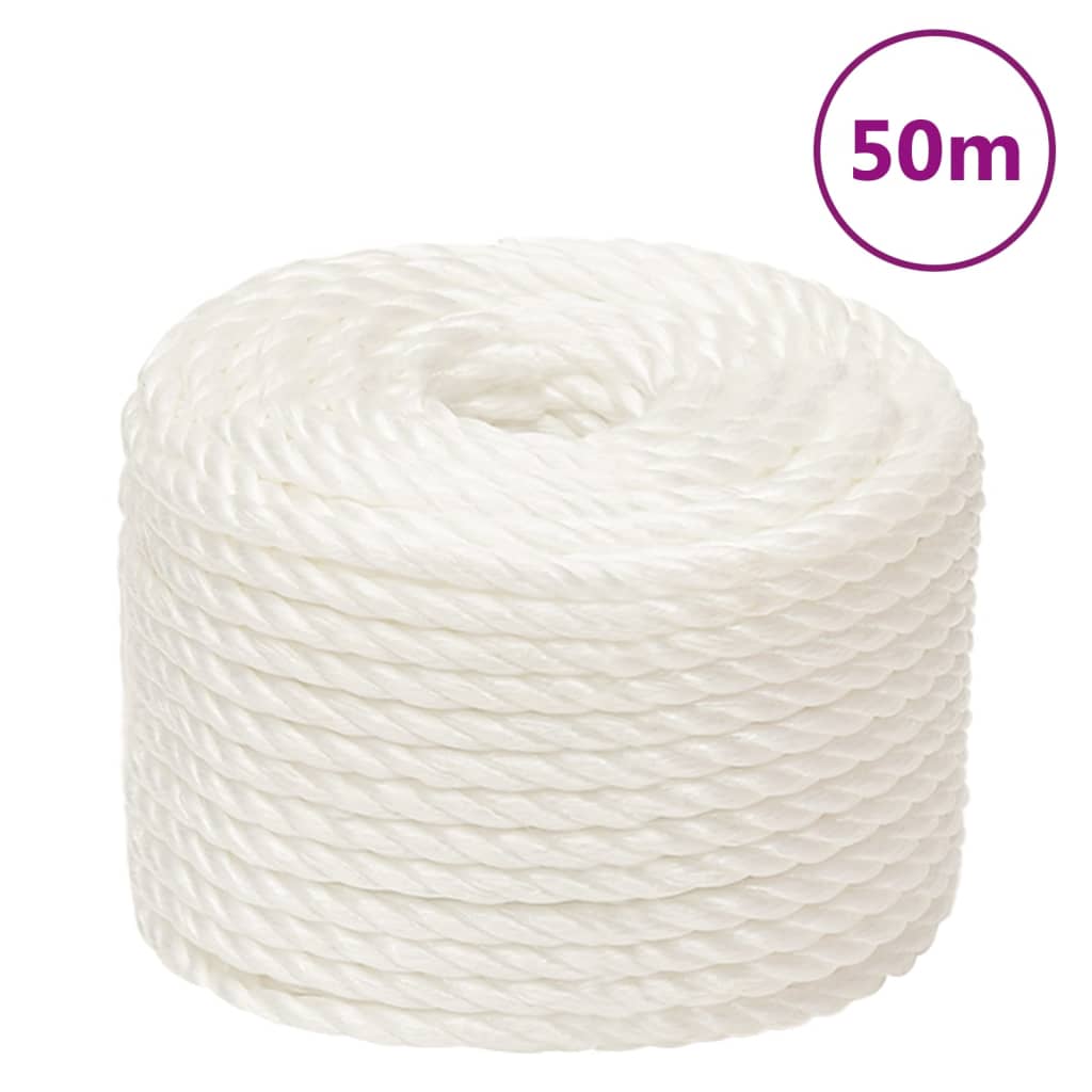 Vidaxl Arbeitsseil 12 mm 50 m Polypropylen weiß