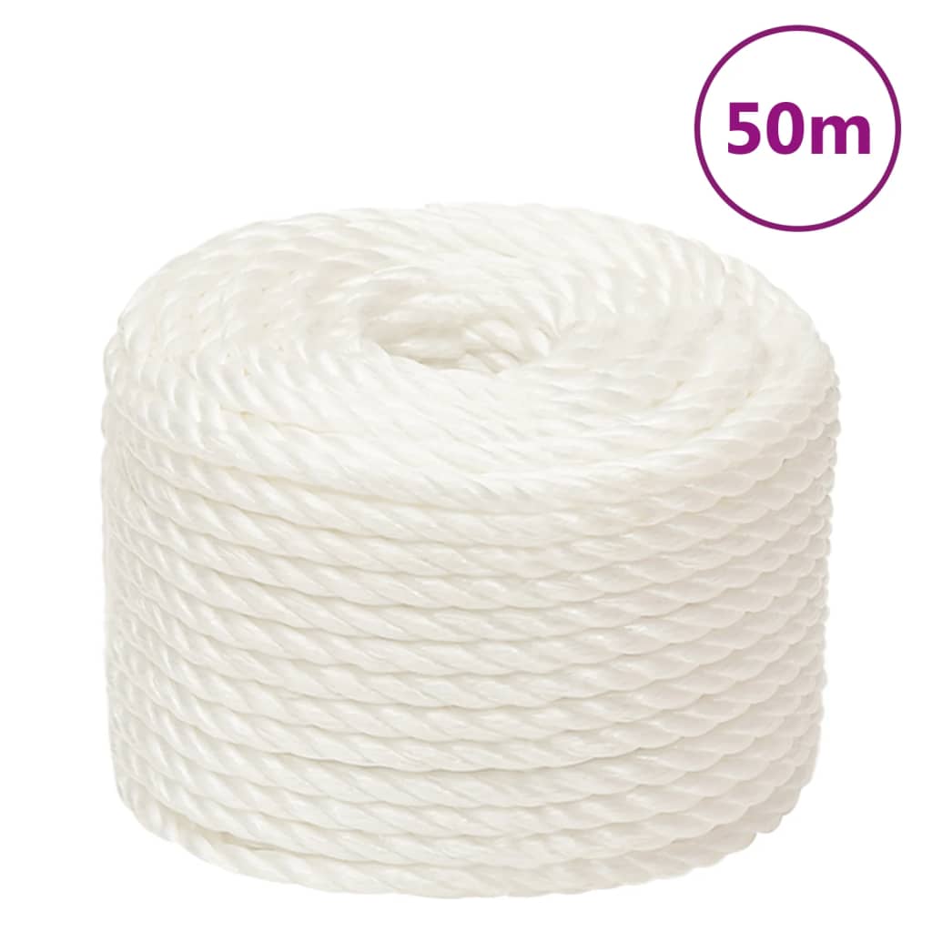 Vidaxx Arbeitsseil 24 mm 50 m Polypropylen weiß