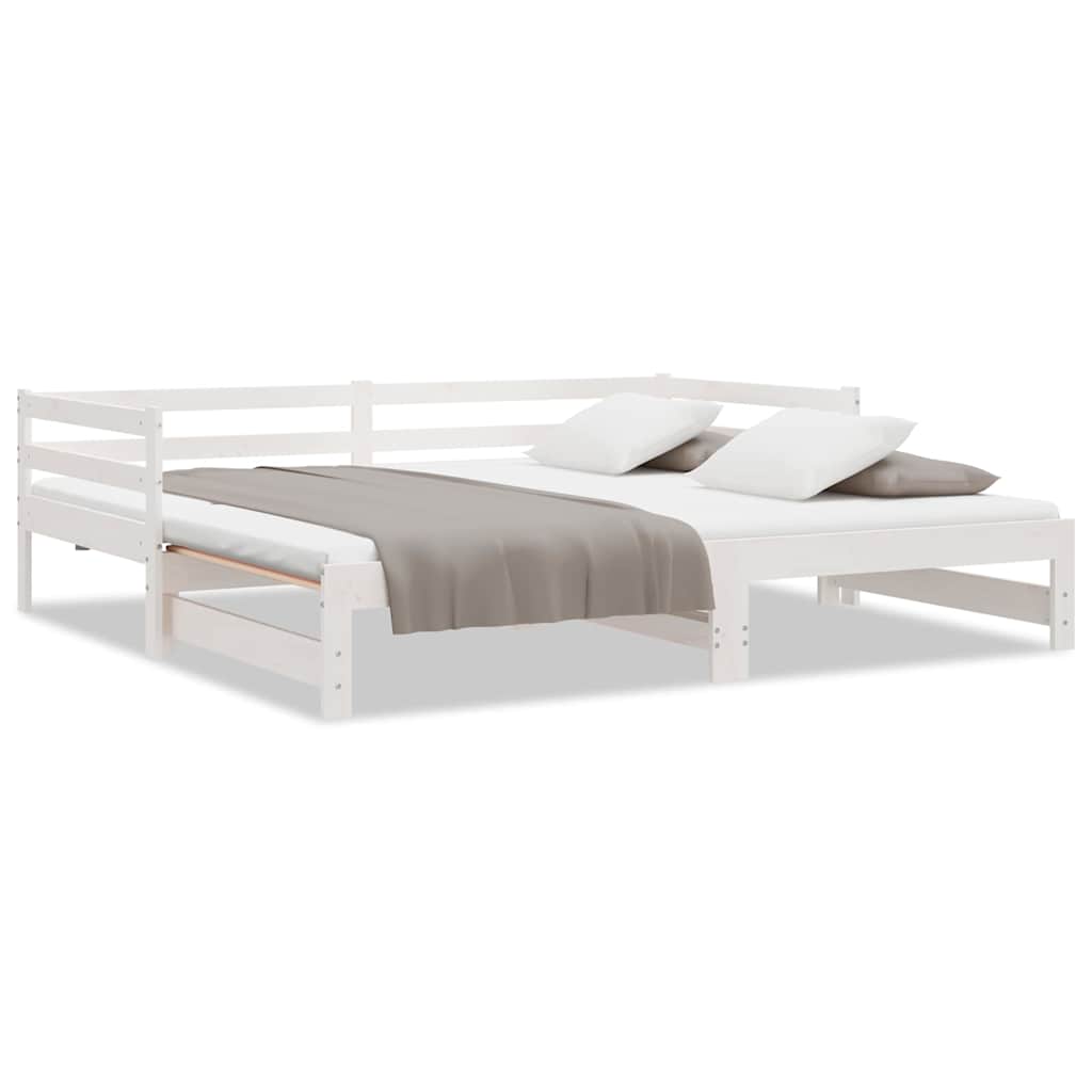 Vidaxl uitschuifbare slaapbank zonder matras 90x190 cm wit
