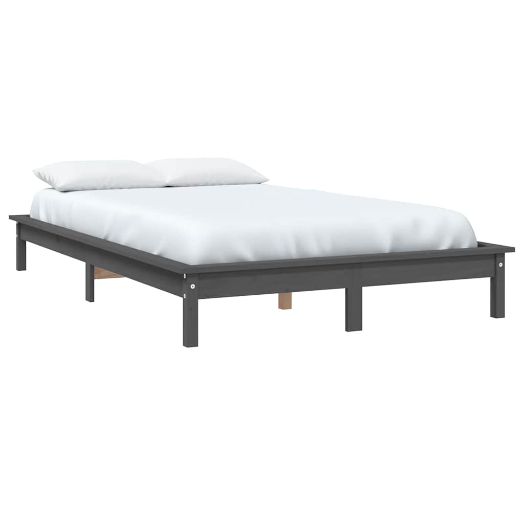 Vidaxl bedframe massief grenenhout 180x200 cm grijs