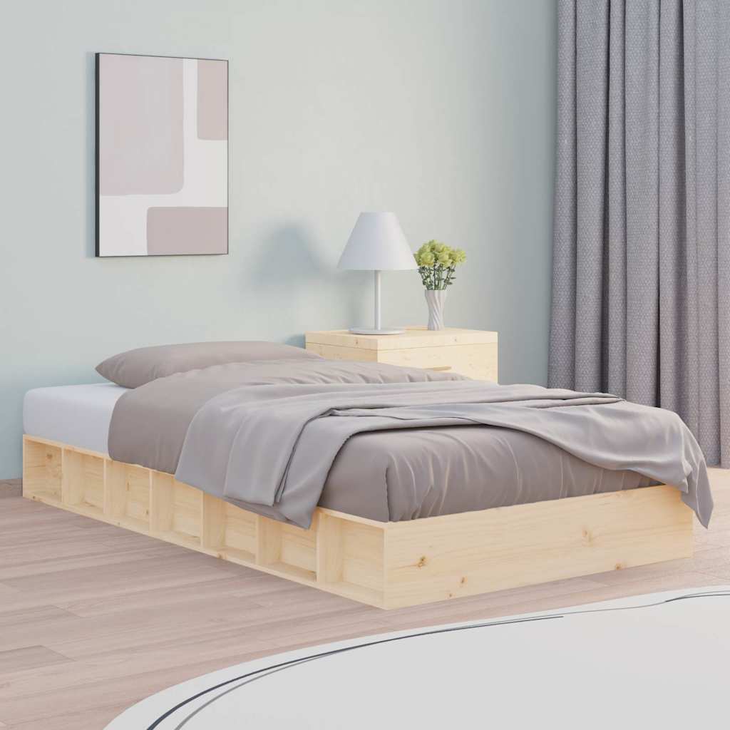Vidaxl bedframe massief hout 90x190 cm