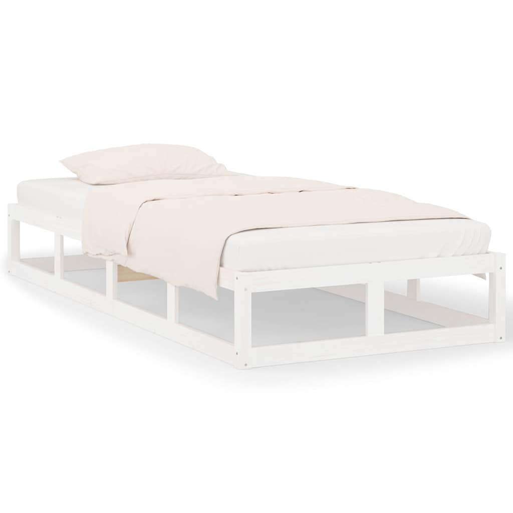 Vidaxl bedframe massief hout wit 90x200 cm