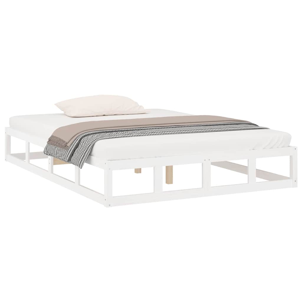 Vidaxl bedframe massief hout wit 120x190 cm