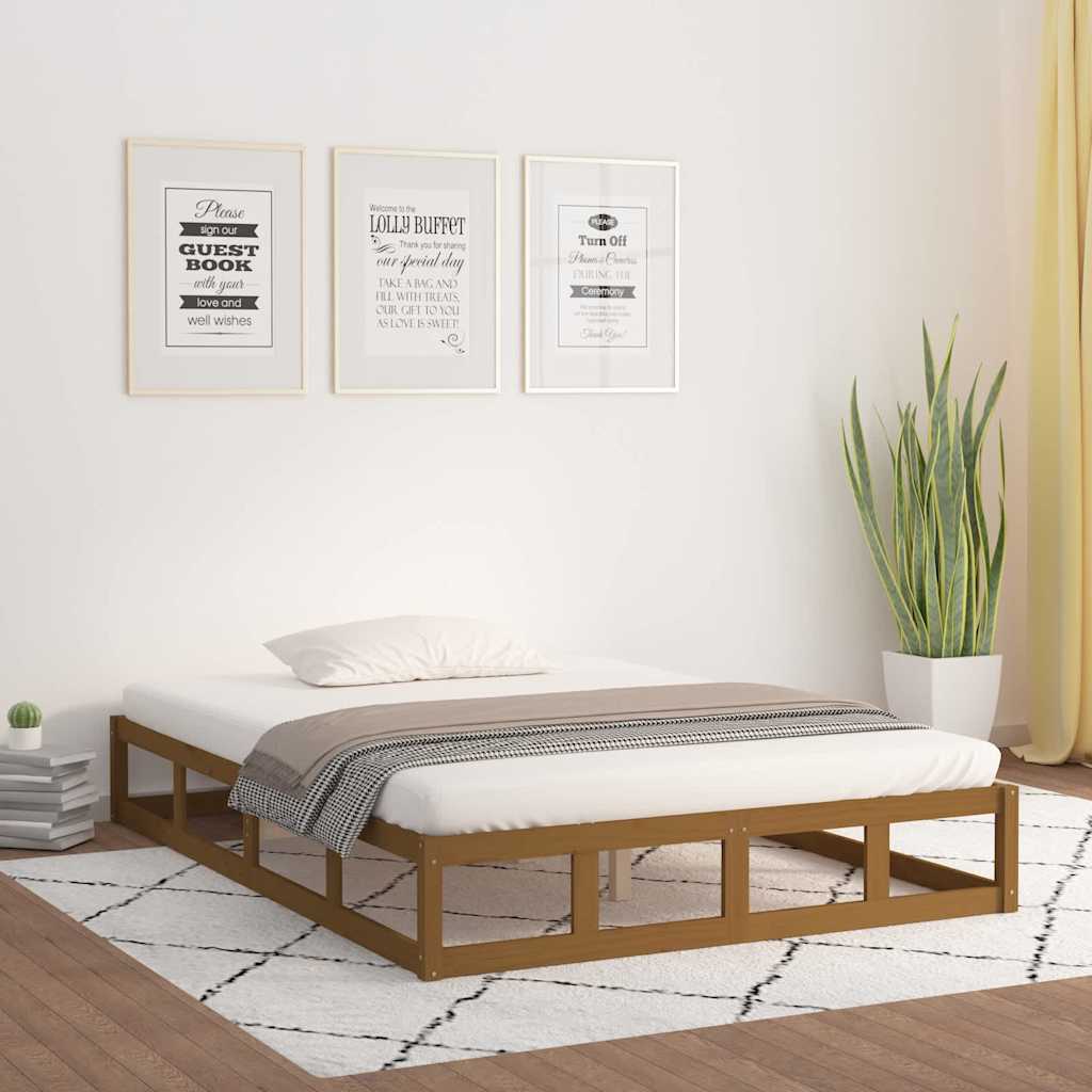 Vidaxl bedframe massief hout honingbruin 120x190 cm