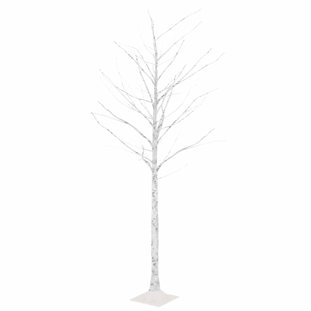 VidaXL Birke LED 128 LEDs warmweiß 220 cm weiß