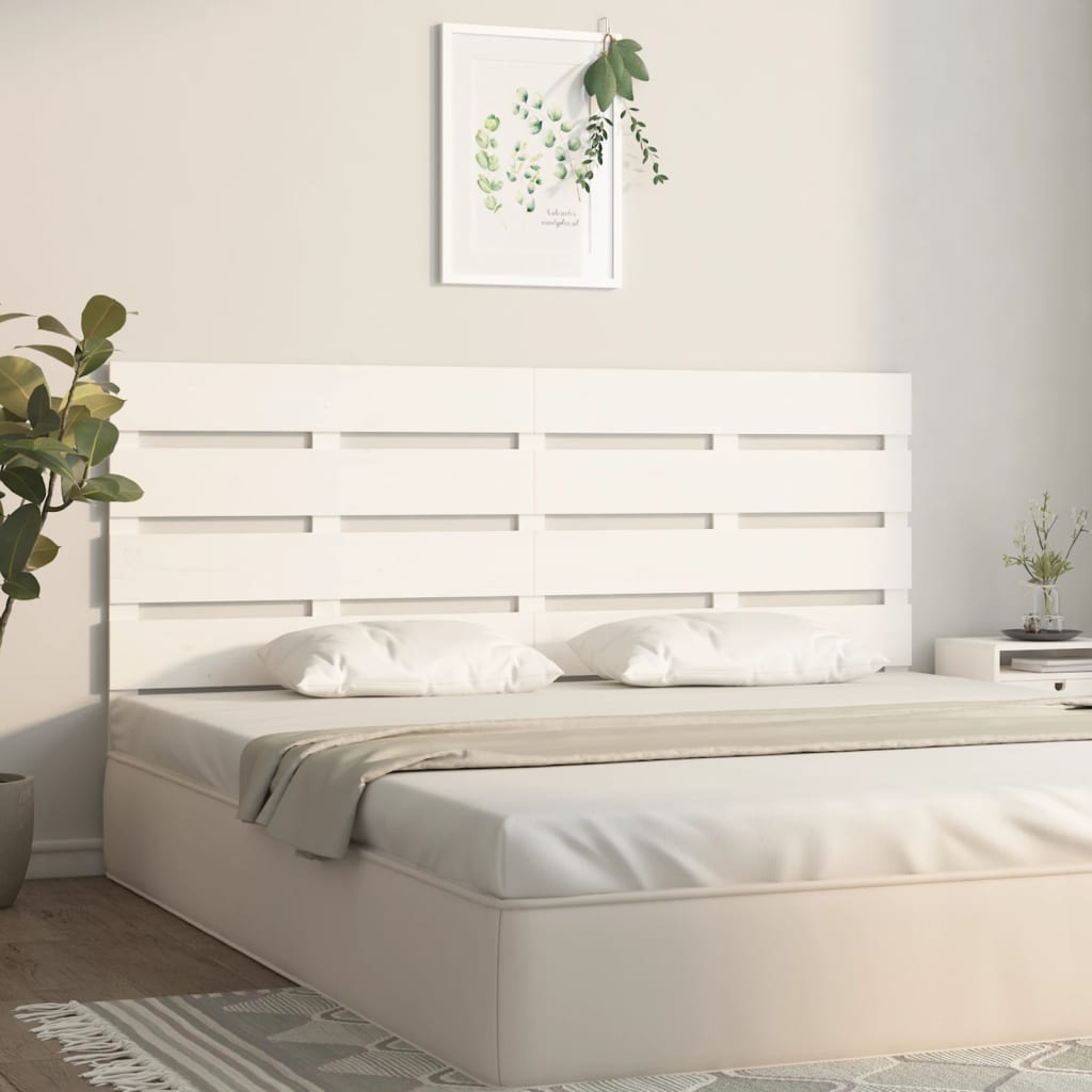 Vidaxl hoofdbord 160x3x80 cm massief grenenhout wit
