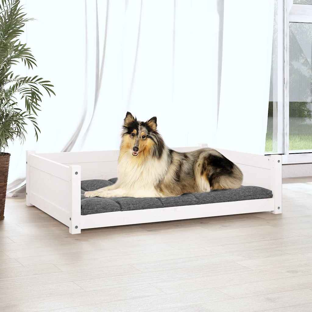 Vidaxl Hundekorb 95.5x65.5x28 cm Festkiefern Weiß weiß
