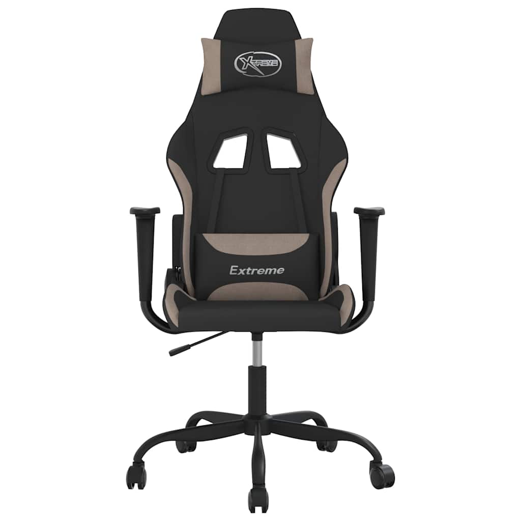 Vidaxl massage gamestoel stof zwart en taupe